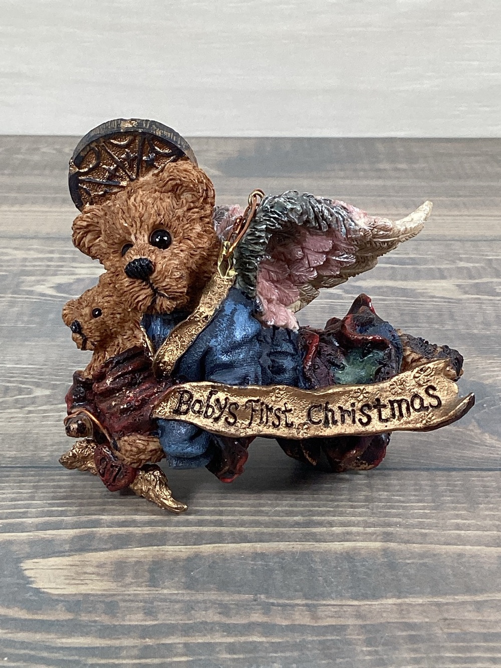 Boyds Bears 1997 "Matthew with Kip; Baby's First Christmas" Figurine Ornament